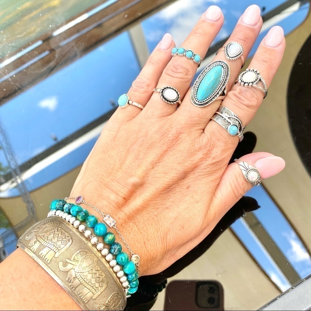 🌙Enchanting Sweet Boho ring set w Gypsy/prairie/country Vibe - Picture 2 of 8